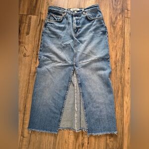 Reformation Blue Denim Maxi Skirt